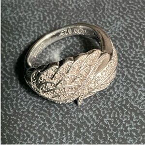 Diamond sterling silver .925 Anniversary wedding band ring 5 - 5.25